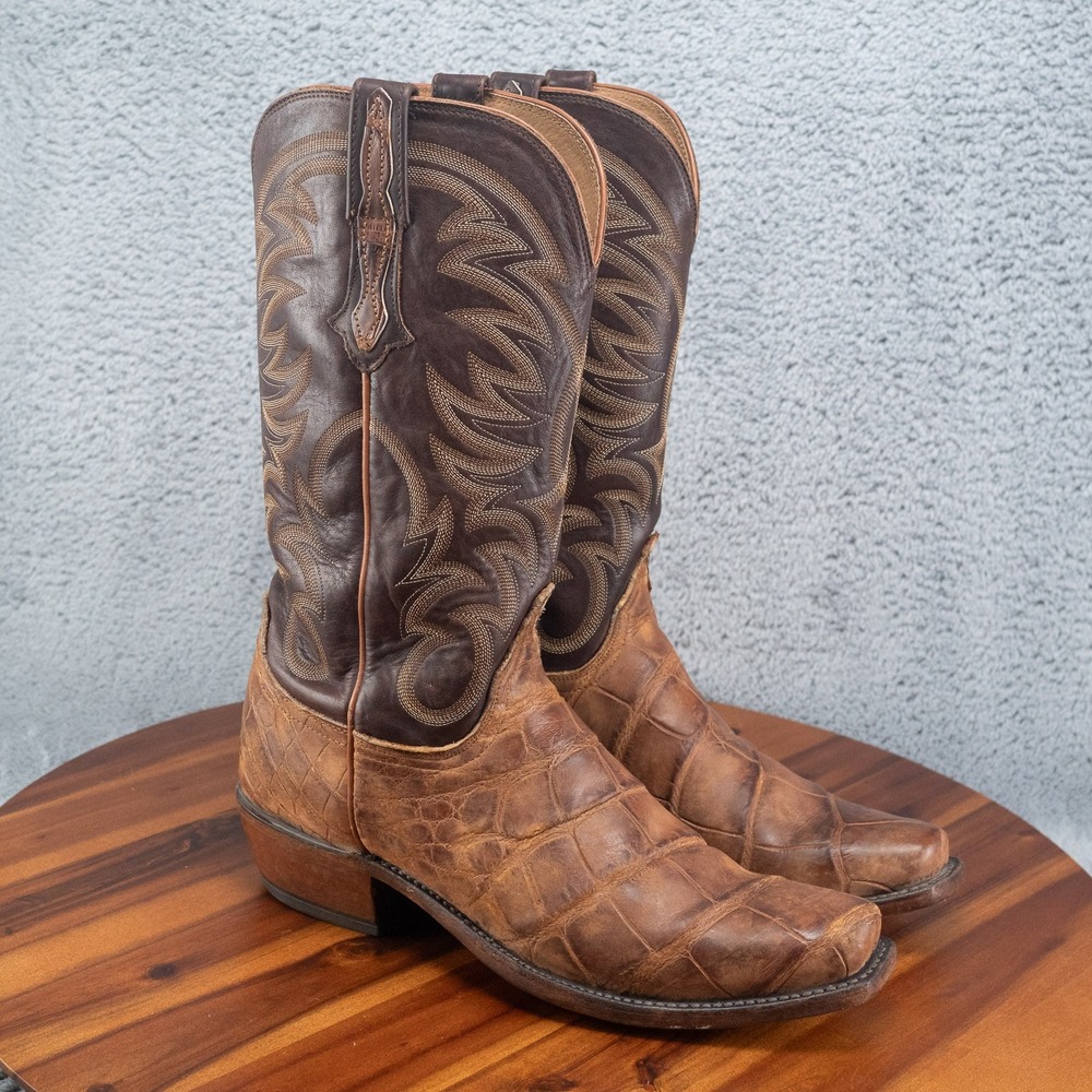 Lucchese Handmade Rodney Giant Alligator N1197-73 Size 8.5D Excellent